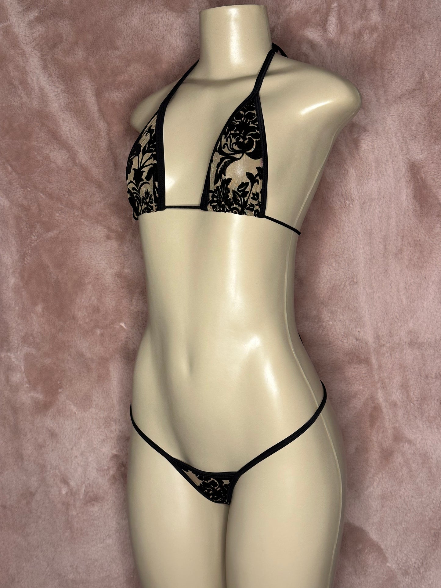 Itty Bitty Bikini - Mesh with Flowers