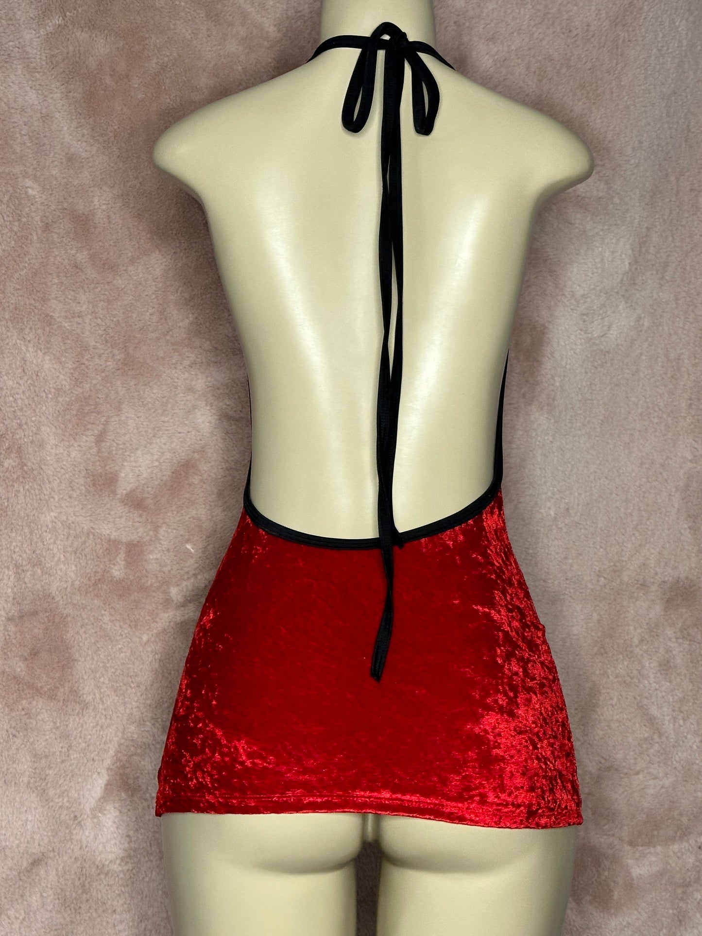 Cowl Neck Minidress - Red Velvet