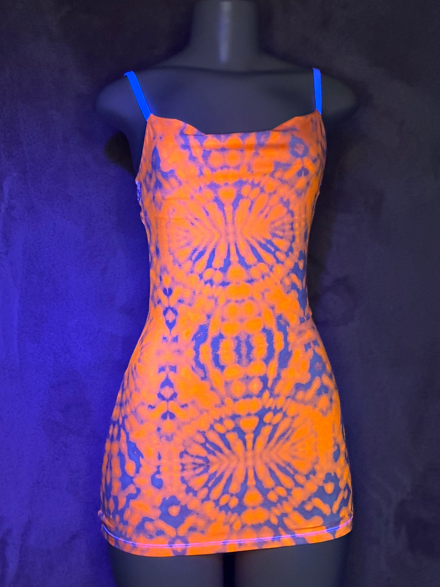 Spaghetti Strap Dress - Orange Tie Dye