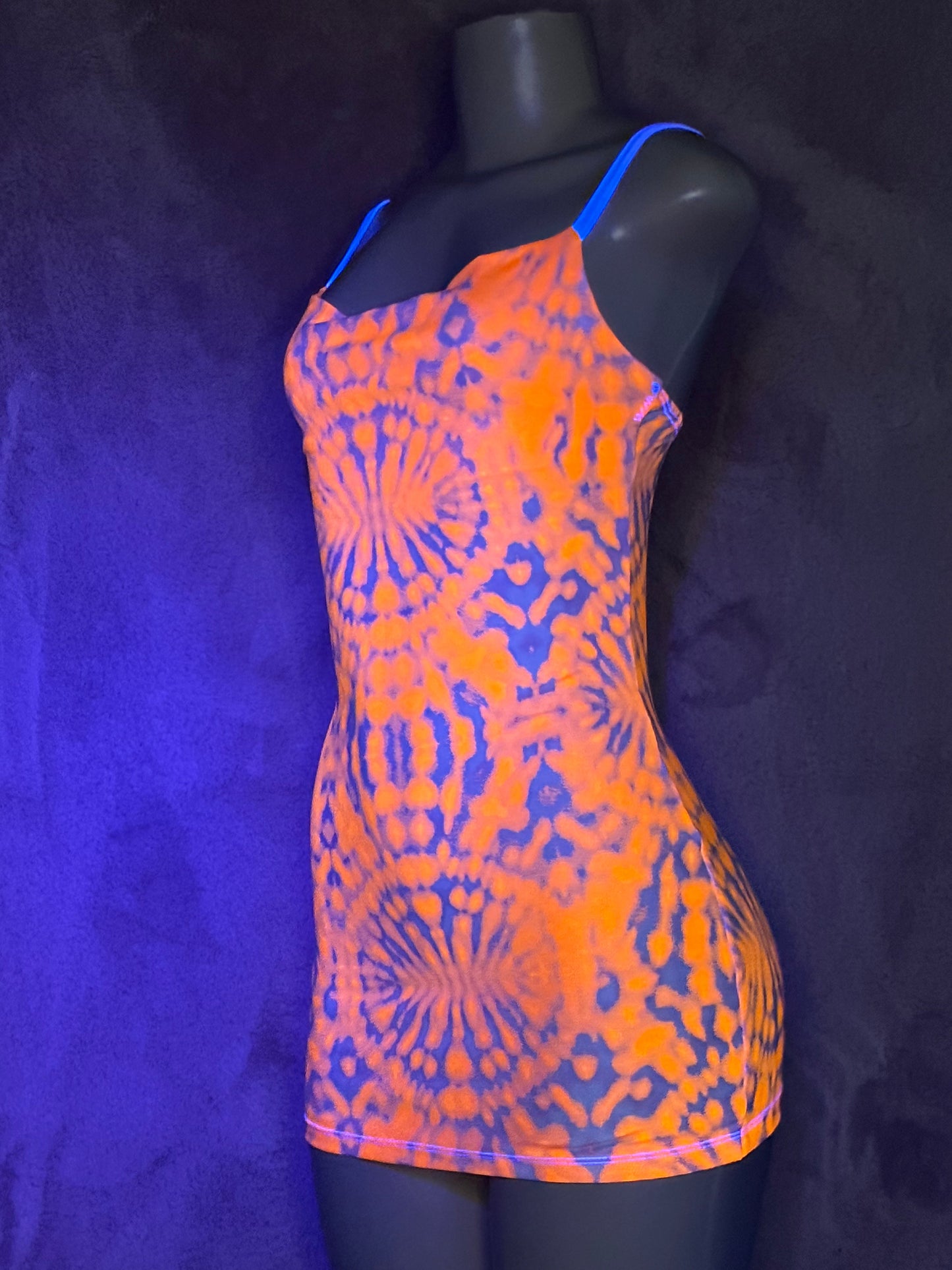 Spaghetti Strap Dress - Orange Tie Dye